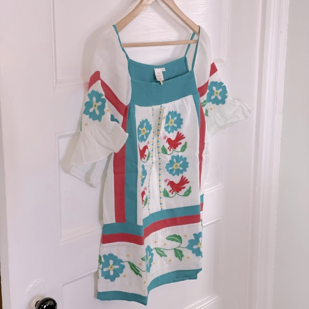 ANTHROPOLOGIE Embroidered Cotton Tunic Top - Women’s Size 4 - New - Picture 6 of 11